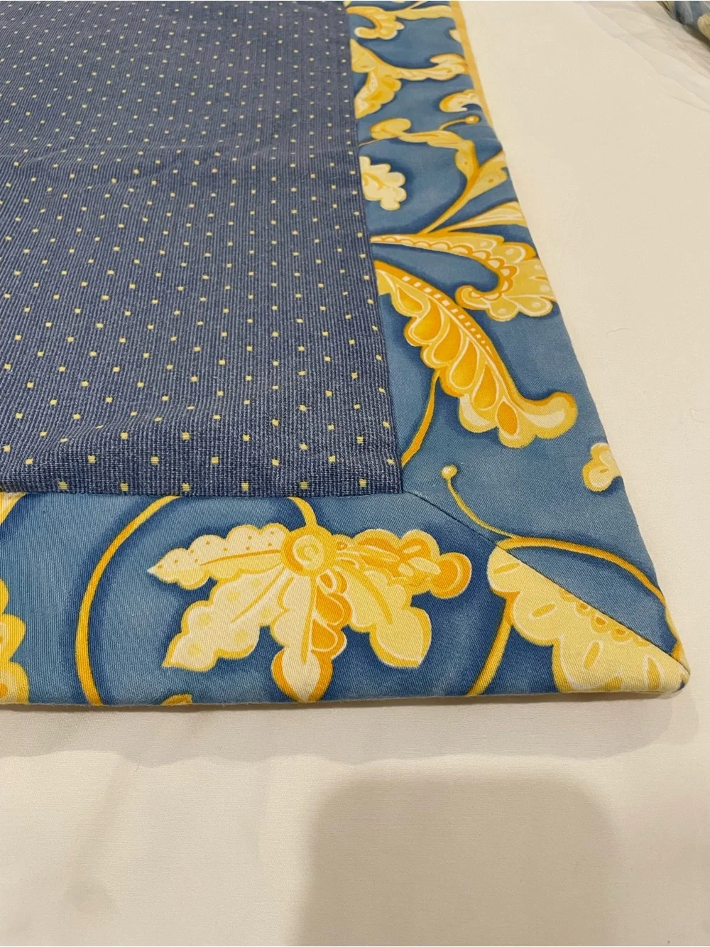 Blue Decorative Damask duvet cover and shams - Homemade No Skirt